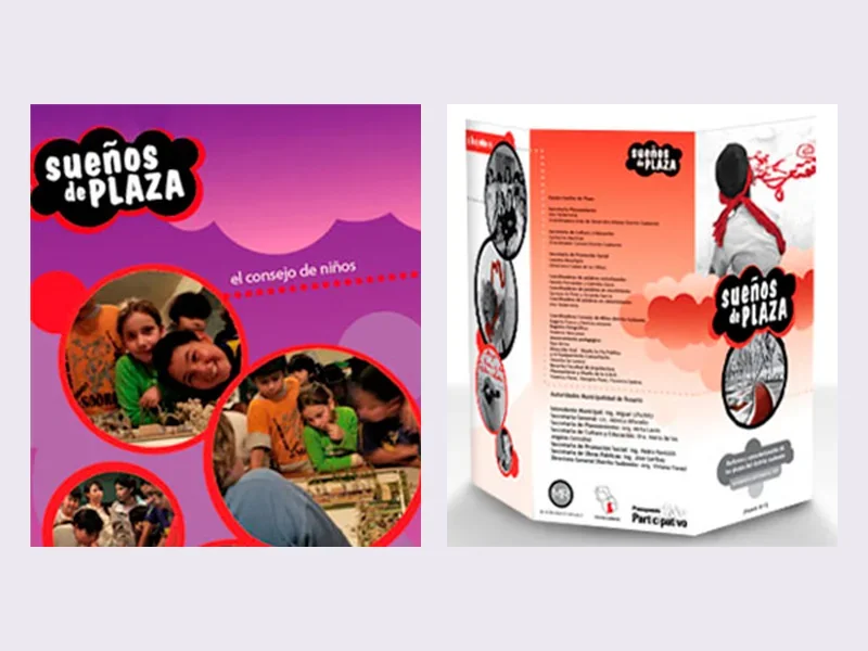 Sueños de Plaza poster and brochure for the City of Rosario