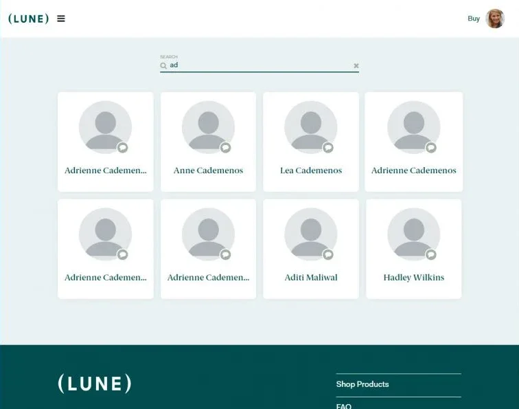 Lune: searching the patient list