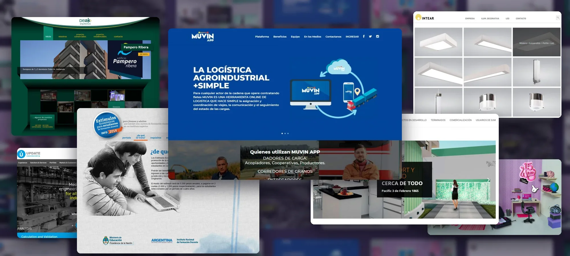 A collage of websites I designed and built over the years